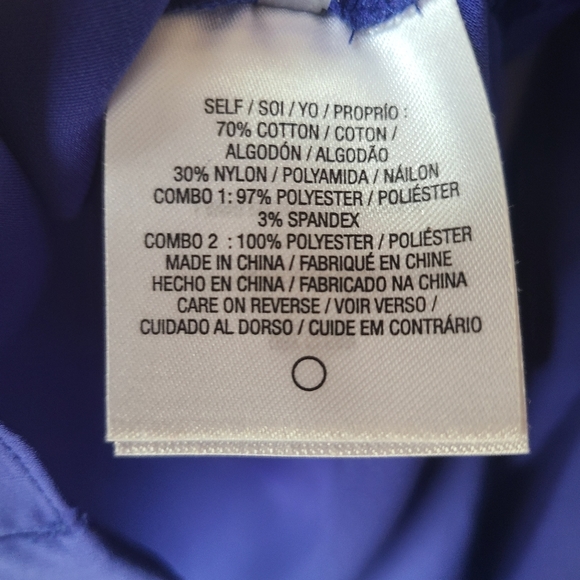 T Tahari Indigo Sheer Floral Embroidered Long Sleeve Button Up Top Size Medium - Picture 5 of 10